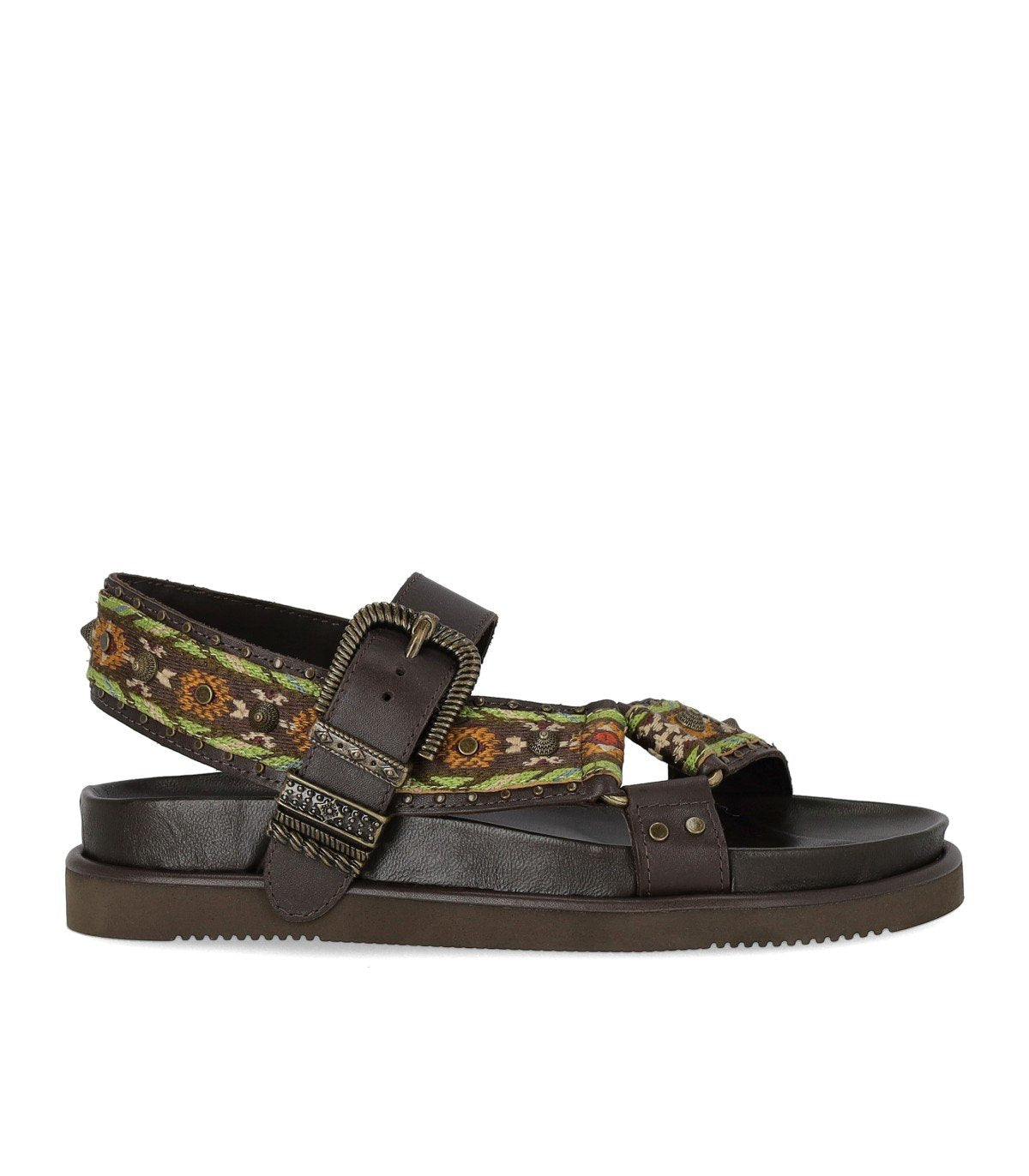 SANDALO FLAT UNICA MARRONE SCURO ASH