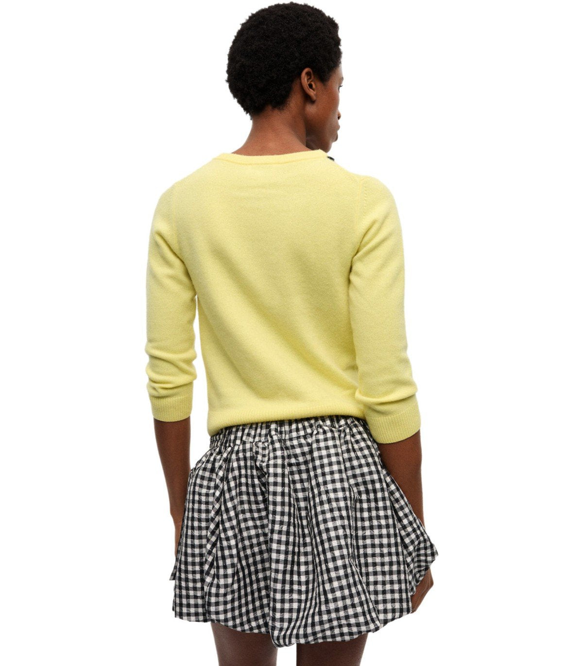 GANNI YELLOW DIAMOND CARDIGAN