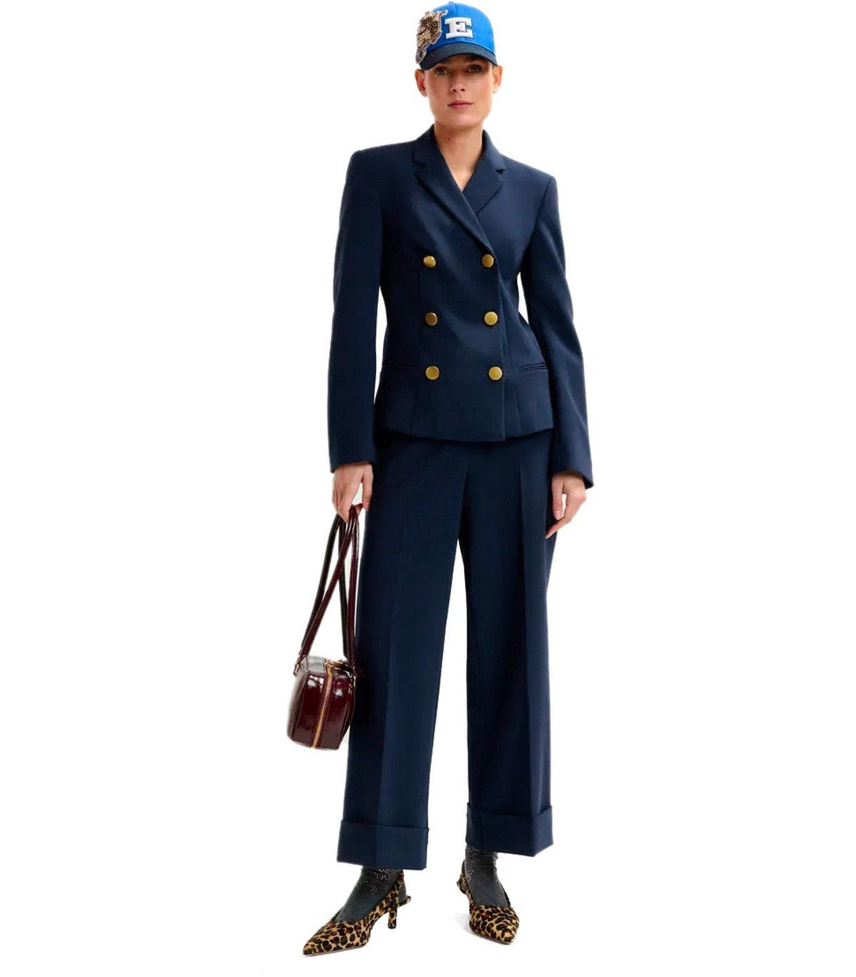 CHAQUETA DE DOBLE BOTONADURA AZUL MARINA ESSENTIEL ANTWERP