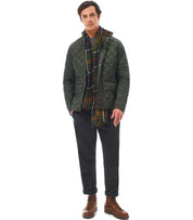 BARBOUR WELTON TARTAN GREEN BLACK SCARF