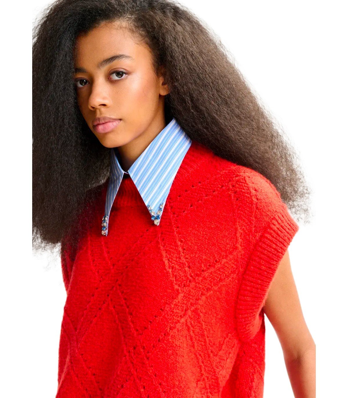 ESSENTIEL ANTWERP IMPORT RED KNITTED VEST