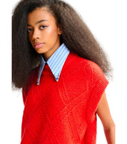 ESSENTIEL ANTWERP IMPORT RED KNITTED VEST