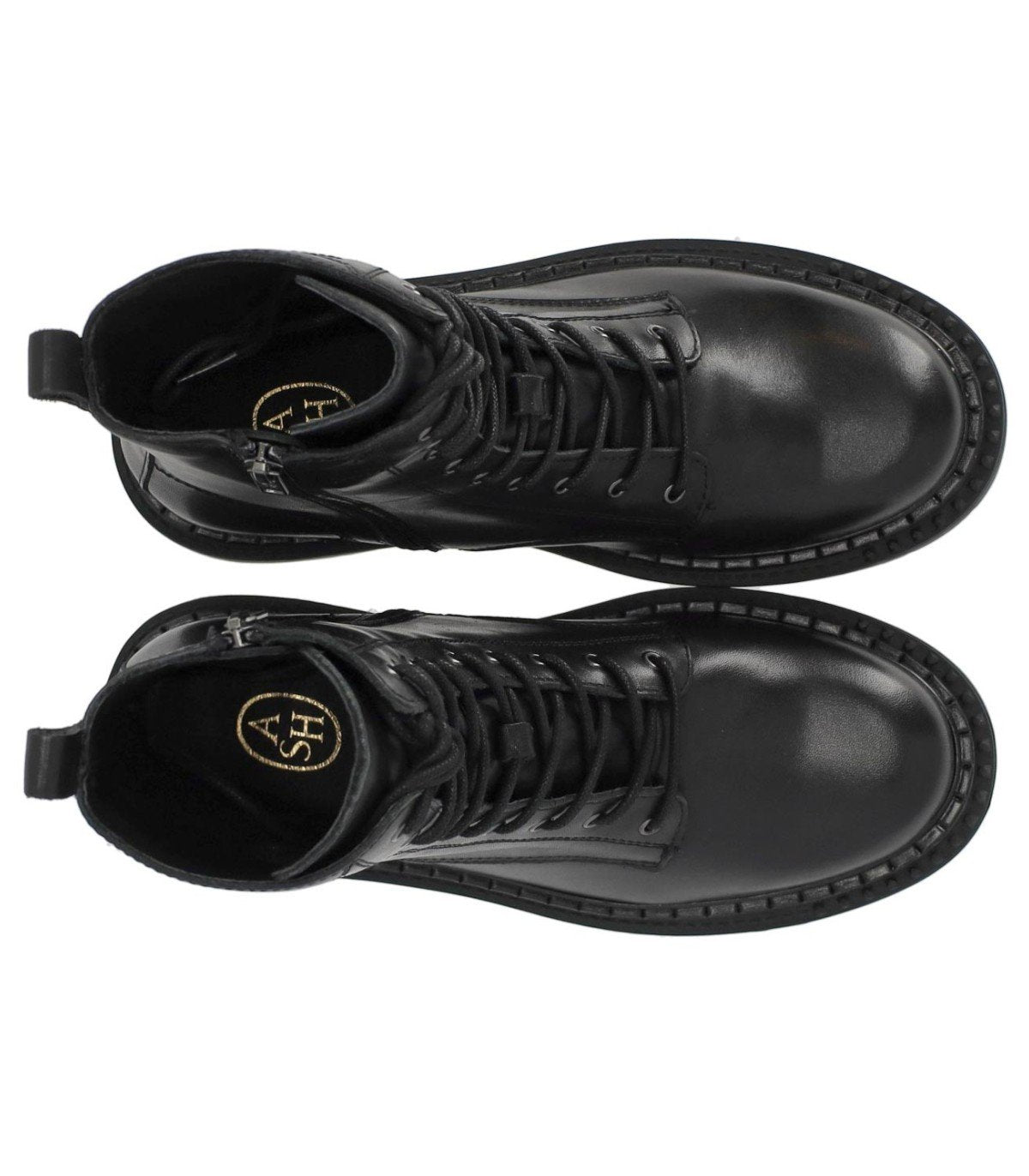 ASH DOVER SCHWARZ LEDER SCHNÜRSTIEFEL