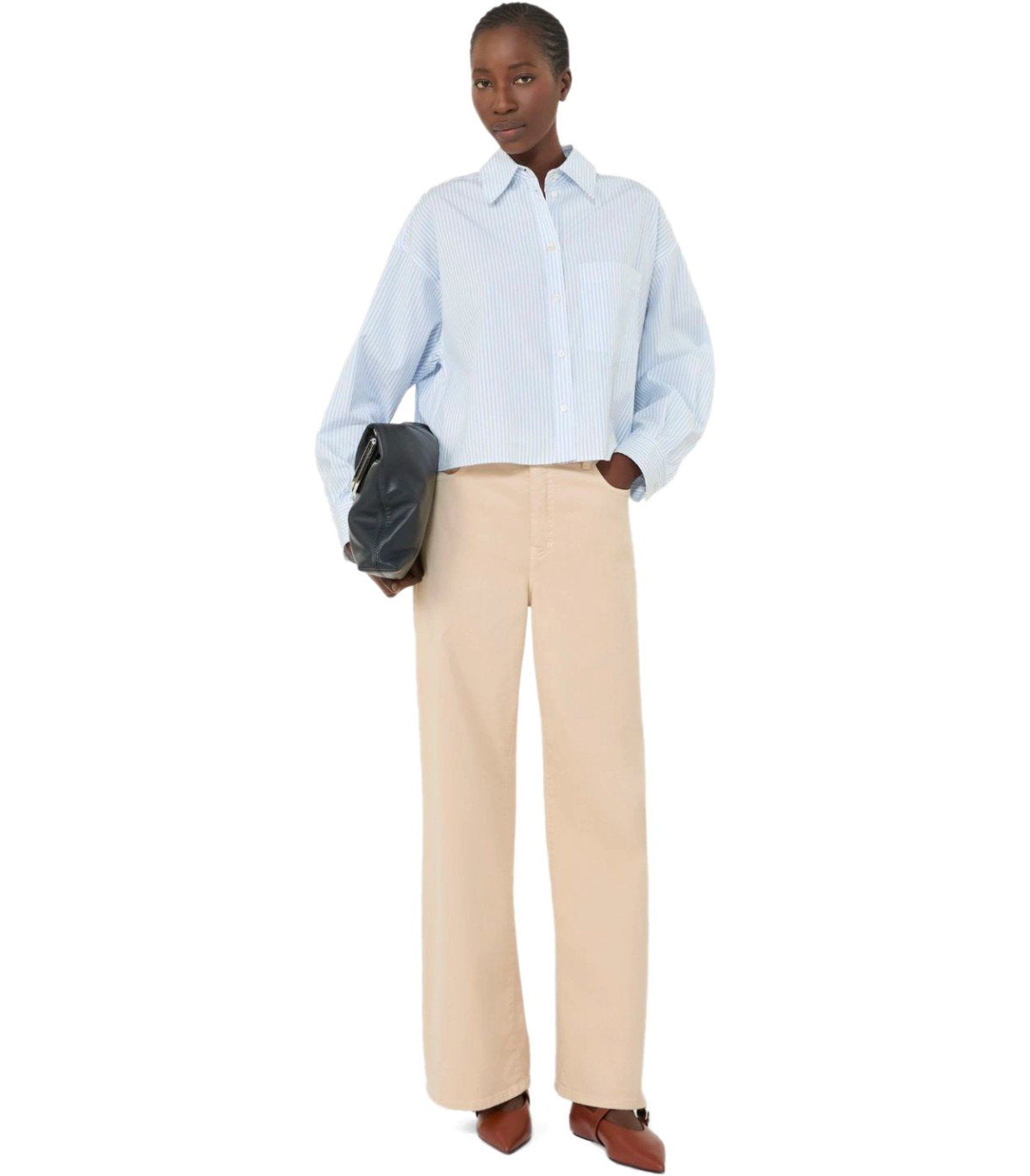 MAX MARA WEEKEND EDEN HELLBLAUES GESTREIFTES HEMD