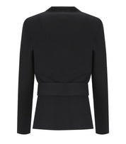 ELISABETTA FRANCHI BLACK KNITTED JACKET WITH BELT