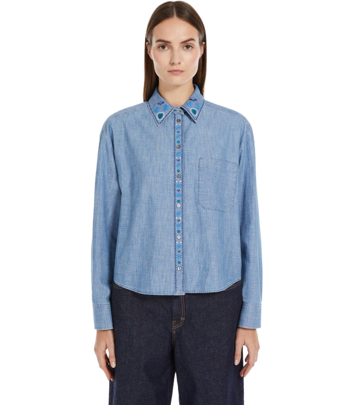 MAX MARA WEEKEND MUSETTE LIGHT BLUE SHIRT