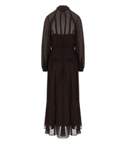 LONG BROWN GAUZE DRESS MARELLA