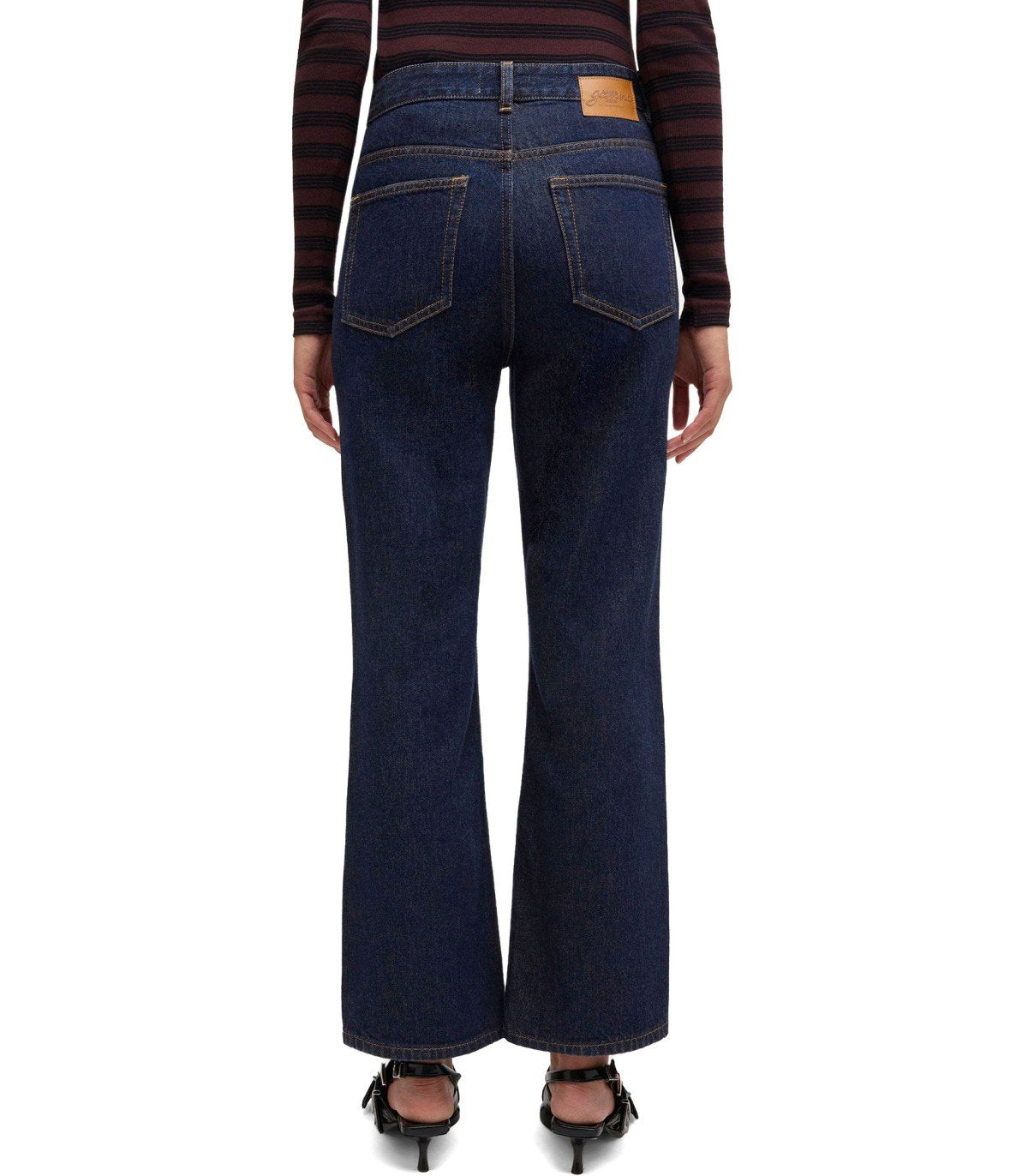 JEANS BETZY BOOTCUT CROPPED BLU SCURO GANNI