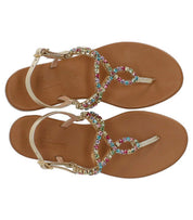 PAOLO FERRARA PLATIN THONG SANDAL
