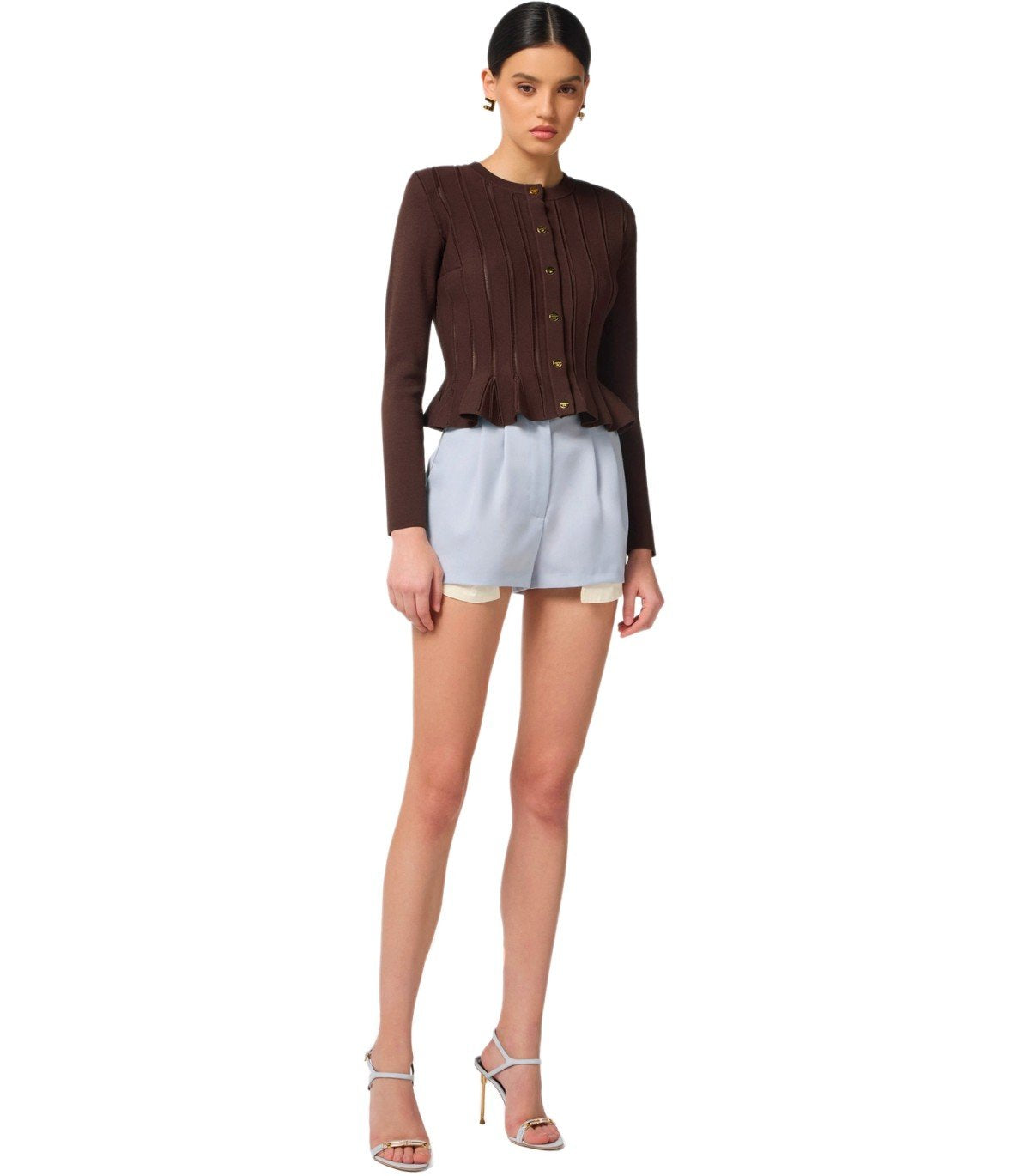 ELISABETTA FRANCHI COFFEE CARDIGAN