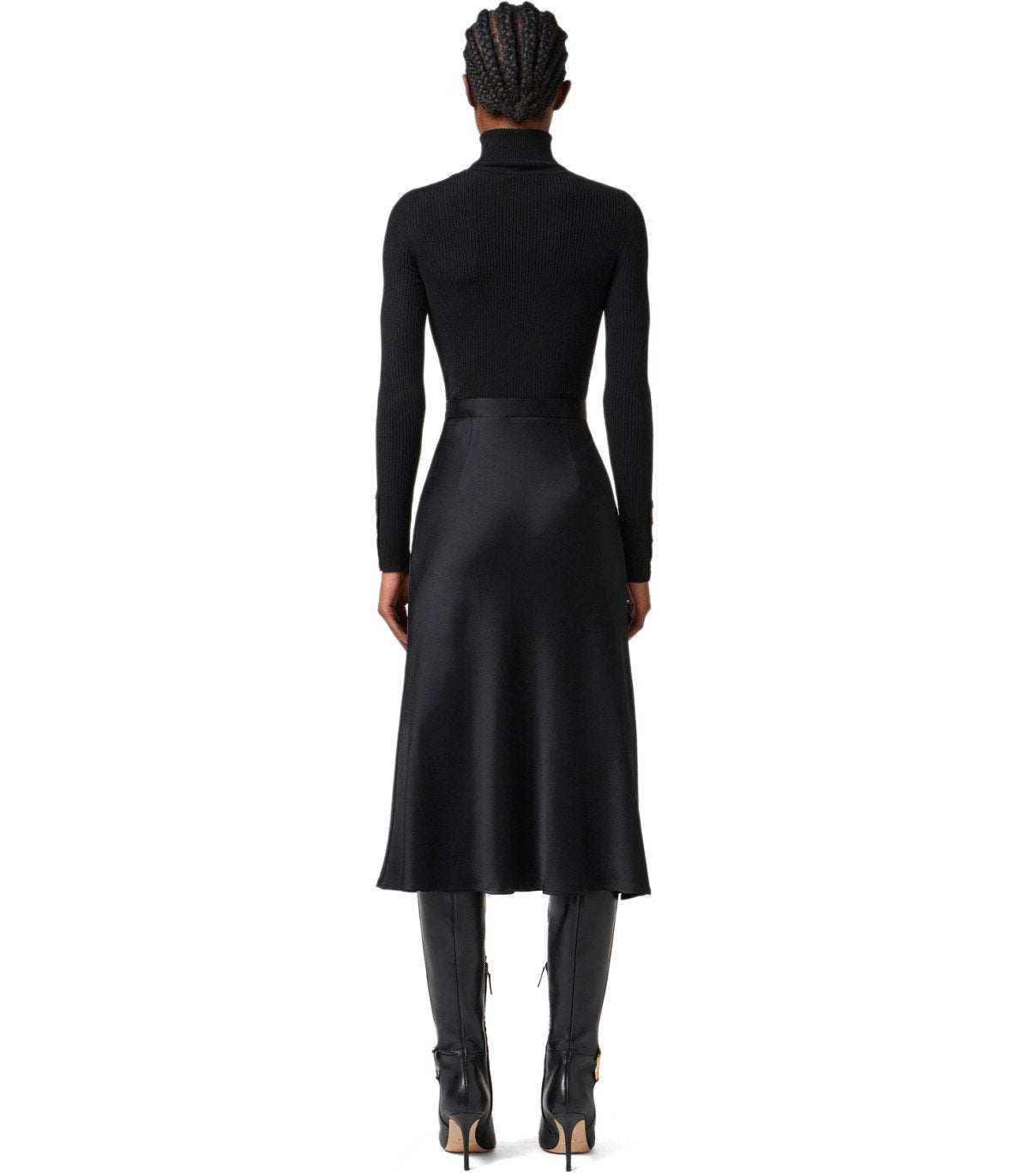 VESTIDO CON CUELLO ALTO NEGRO ELISABETTA FRANCHI