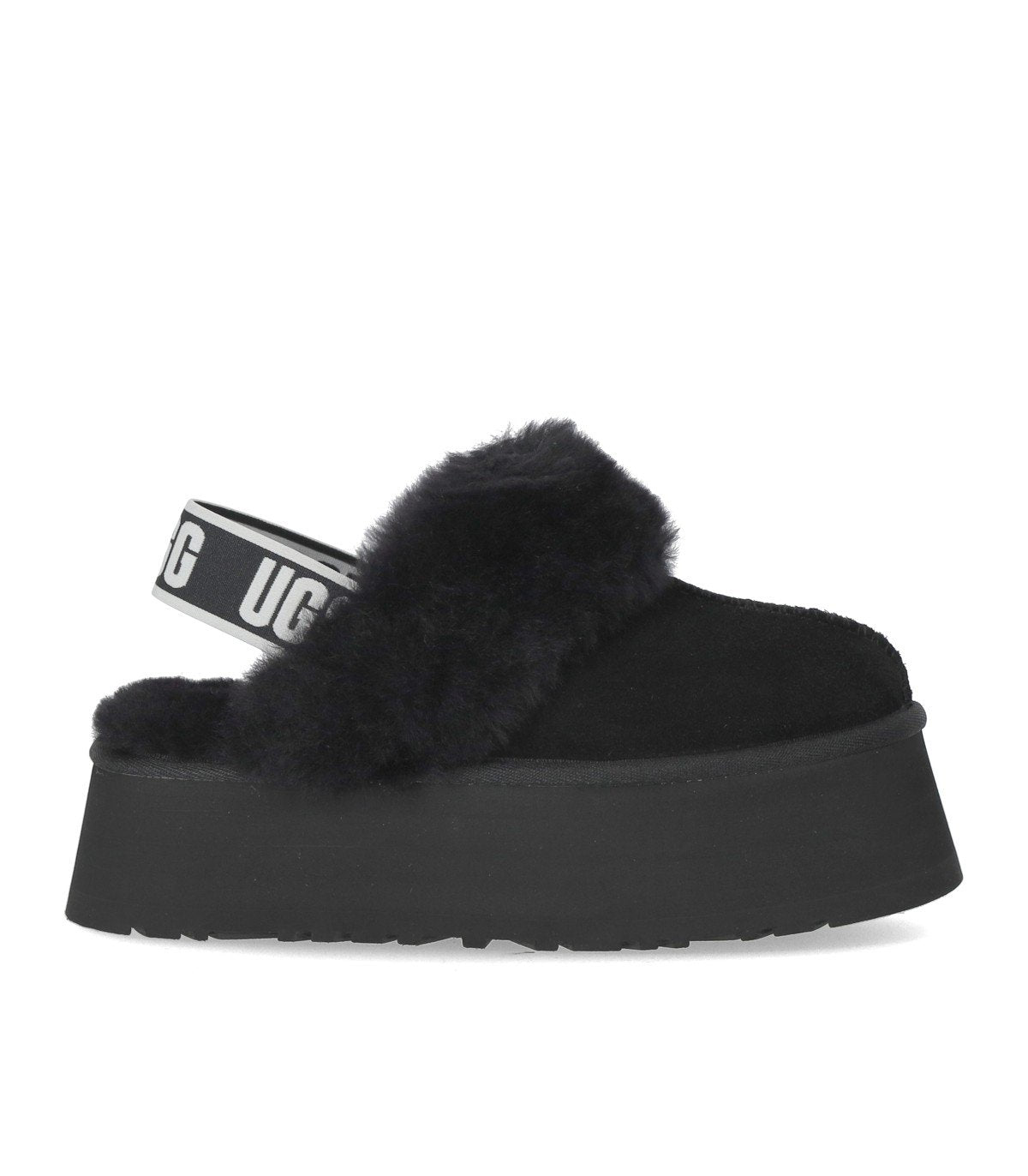 UGG FUNKETTE BLACK SLIPPER
