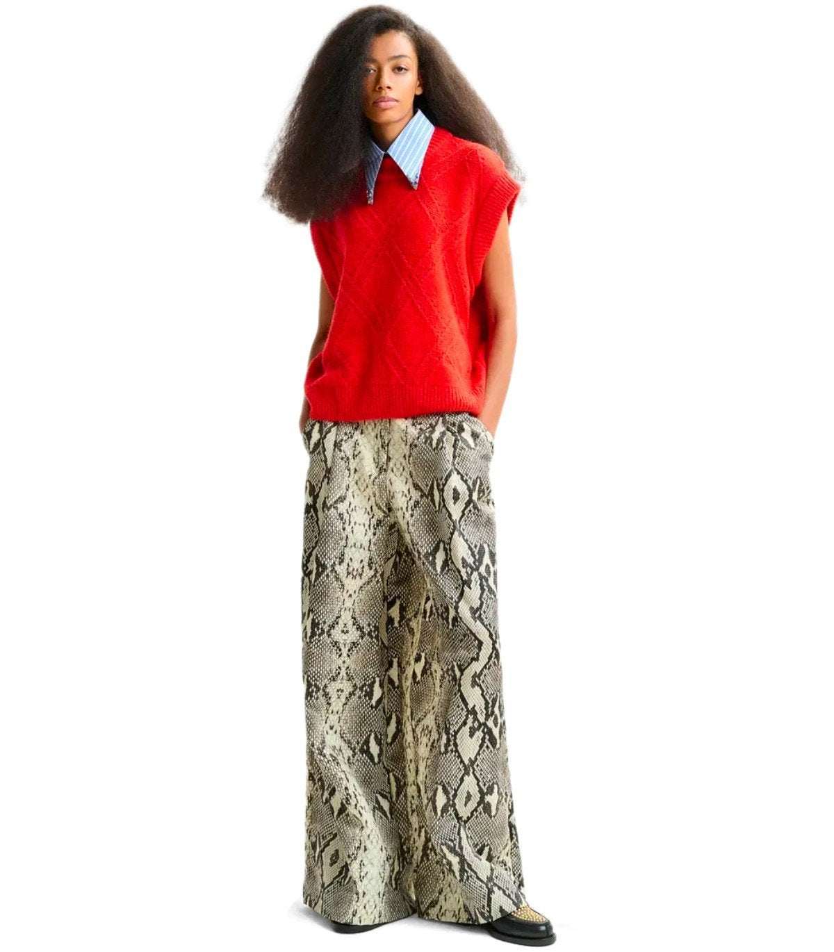 ESSENTIEL ANTWERP IMPORT RED KNITTED VEST