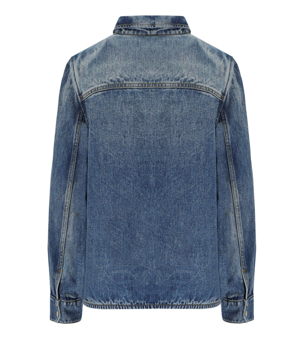 GANNI BLAUE DENIM-HEMD