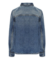 GANNI BLAUE DENIM-HEMD