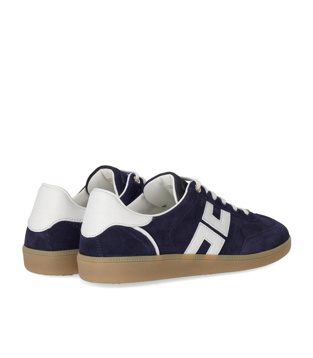 ELISABETTA FRANCHI OLTREMARE AVORIO SNEAKER WITH LOGO
