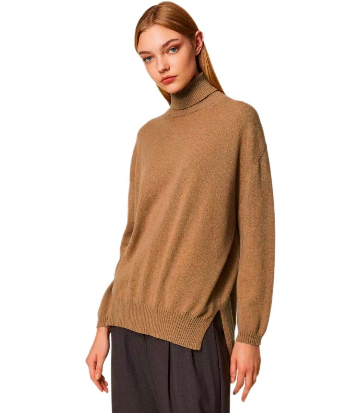 MAGLIONE DOLCEVITA CAMMELLO TWINSET