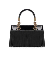 KURT GEIGER KENSINGTON FRINGE SCHWARZE HANDTASCHE