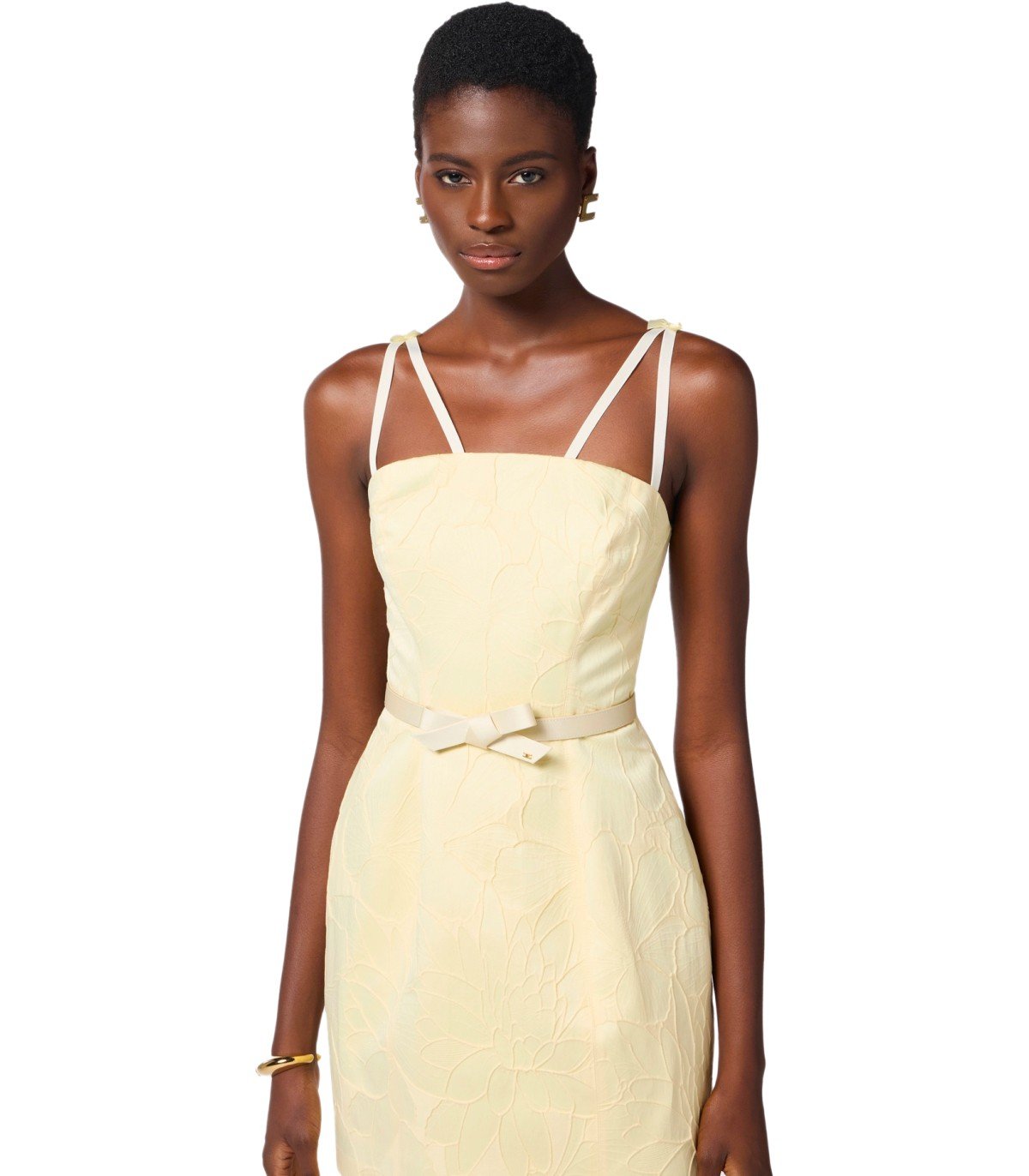 ELISABETTA FRANCHI LEMONADE BELTED DRESS