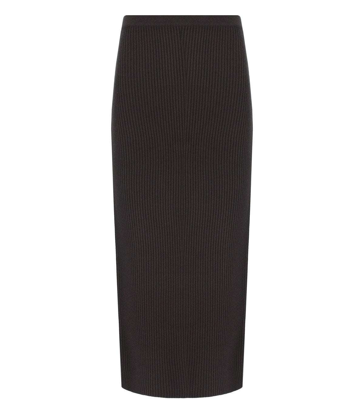 TWINSET CHOCOLATE KNITTED MIDI SKIRT