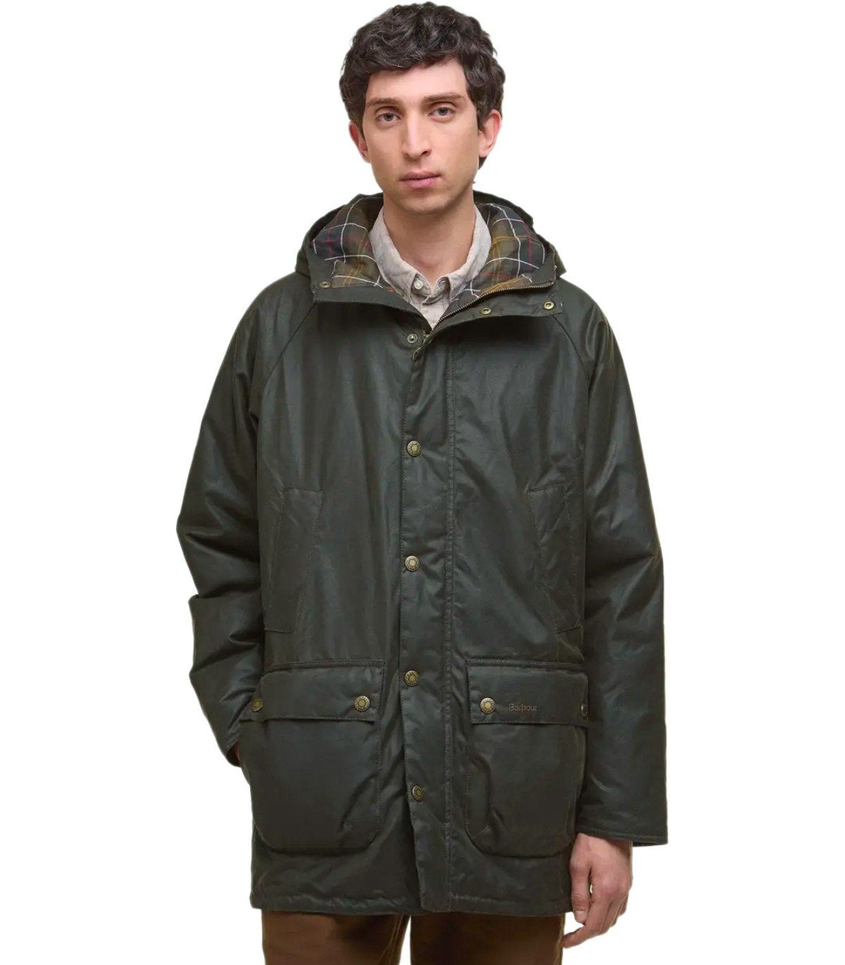 BARBOUR BEDALE WAX OLIVE GREEN PARKA