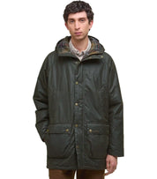 BARBOUR BEDALE WAX OLIVE GREEN PARKA
