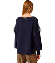 MAGLIONE CON PIUME BLU TWINSET