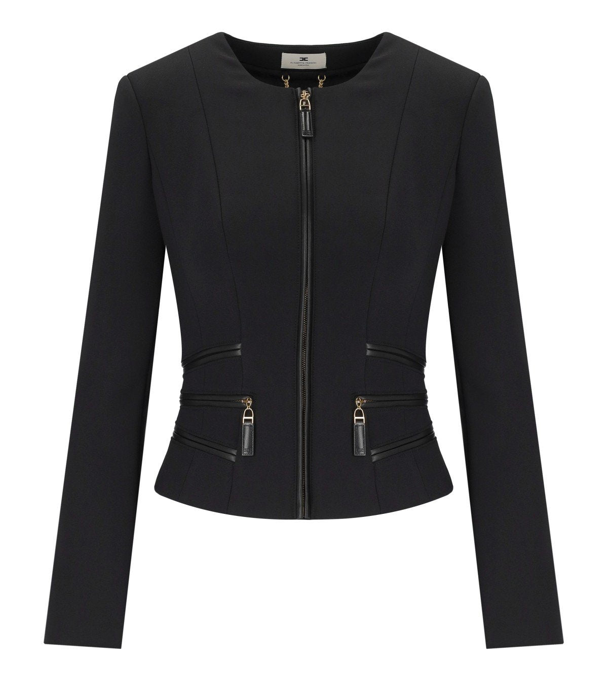ELISBETTA FRANCHI BLACK ZIPPED JACKET