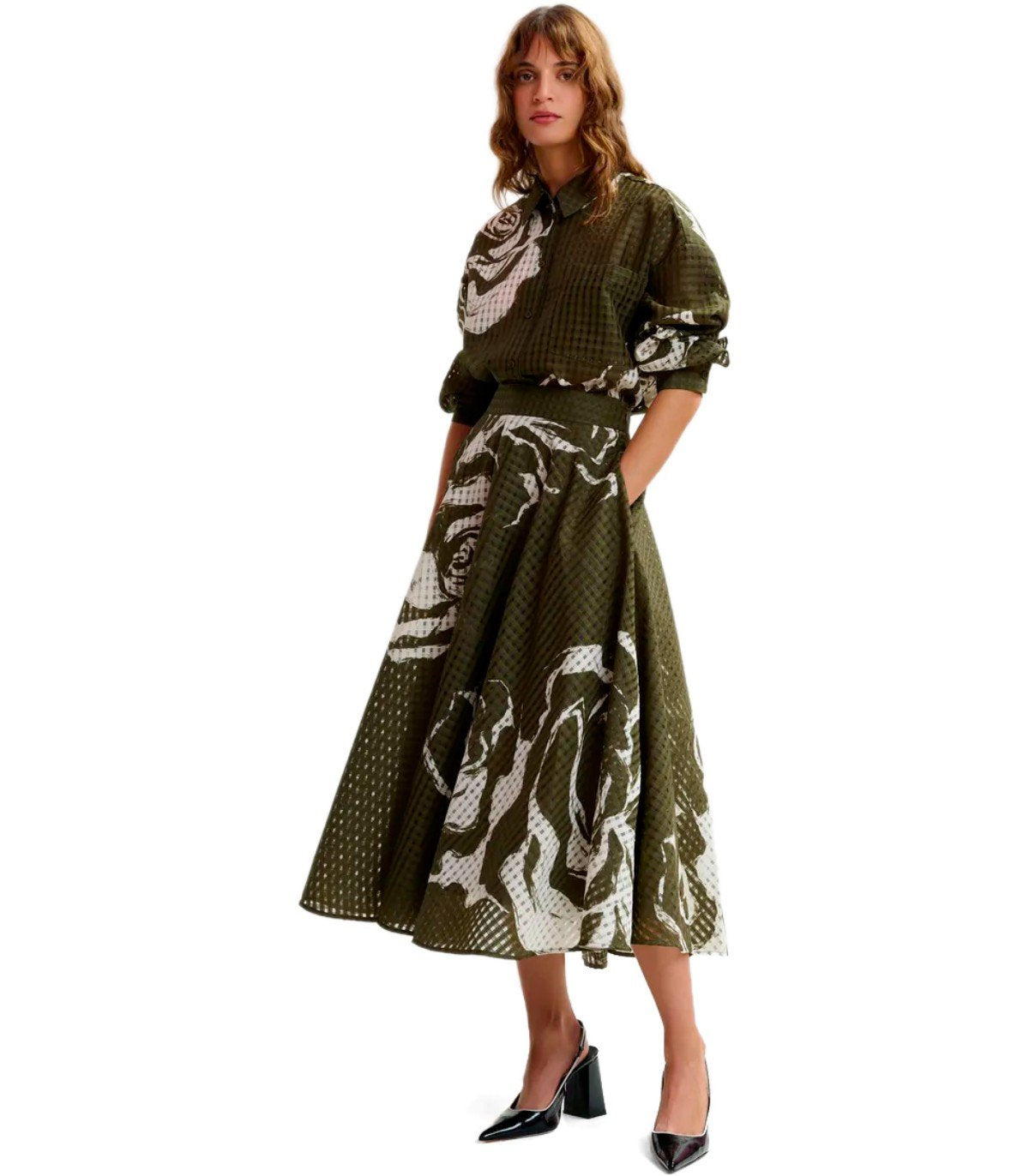 ESSENTIEL ANTWERP JANGO GREEN SKIRT