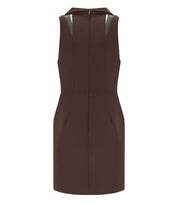 ELISABETTA FRANCHI COFFEE CUT-OUT DRESS