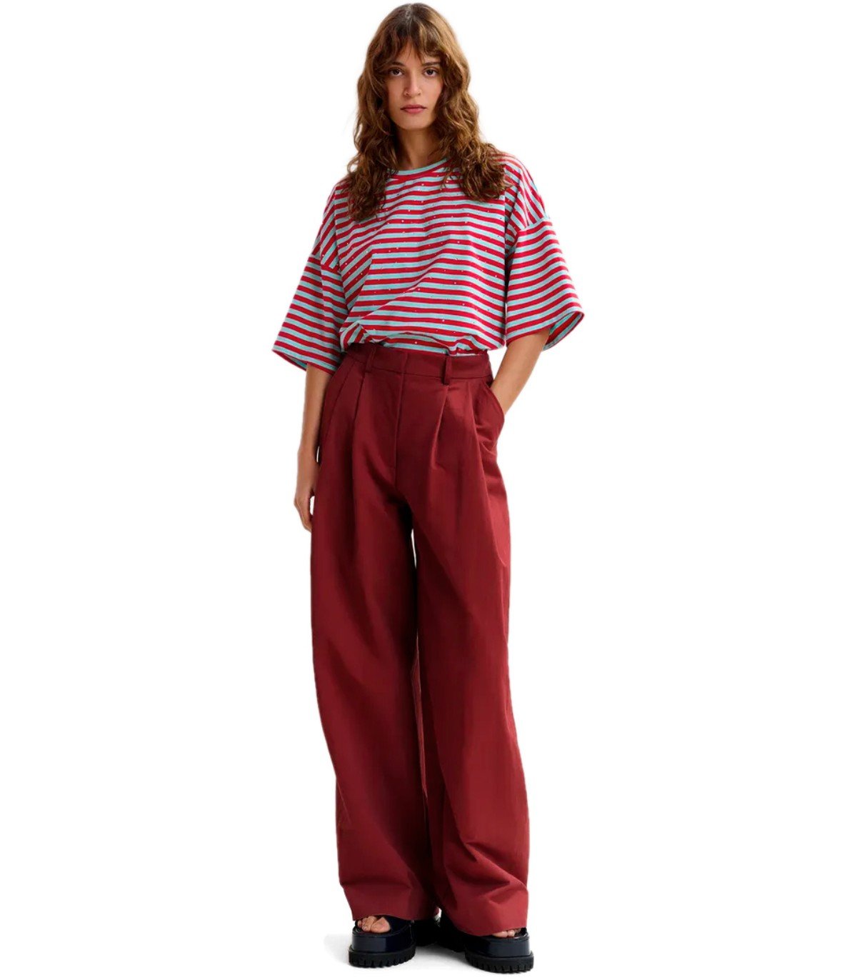 PANTALONE JAZMINE BORDEAUX ESSENTIEL ANTWERP