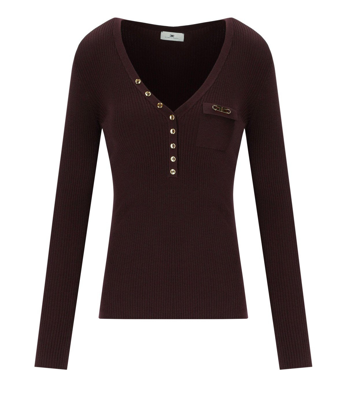 ELISABETTA FRANCHI MERLOT BUTTONED PULL