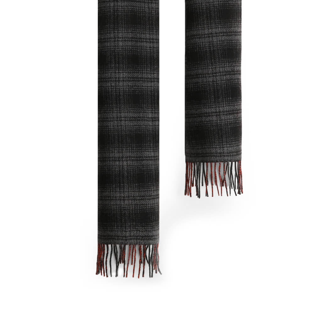 BUFANDA DOUBLE WOOL CHECK GRIS WOOLRICH