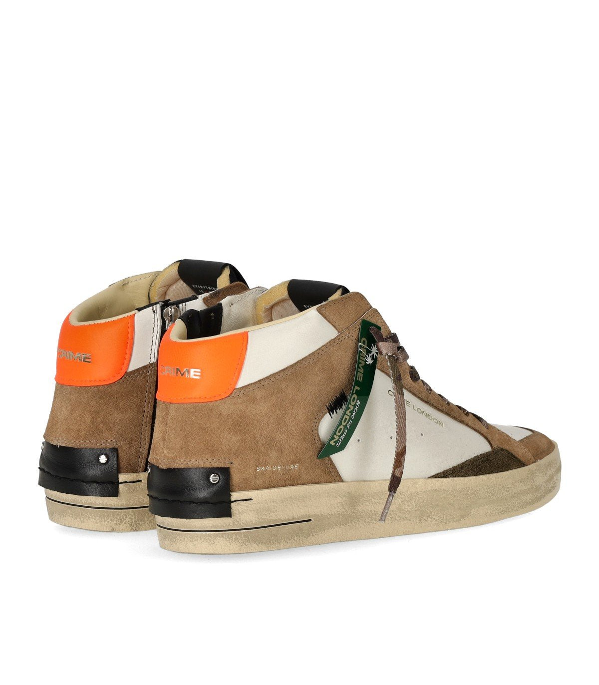SNEAKER SK8 DELUXE MID BEIGE E BIANCA CRIME LONDON