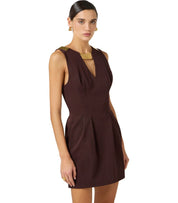 ELISABETTA FRANCHI BROWN JEWEL DRESS