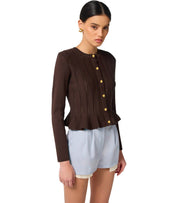 ELISABETTA FRANCHI COFFEE CARDIGAN