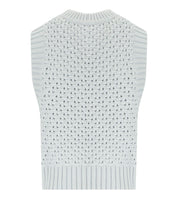 GANNI COTTON LIGHT BLUE VEST