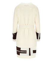 ELISABETTA FRANCHI MILK COFFEE BELTED CARDIGAN