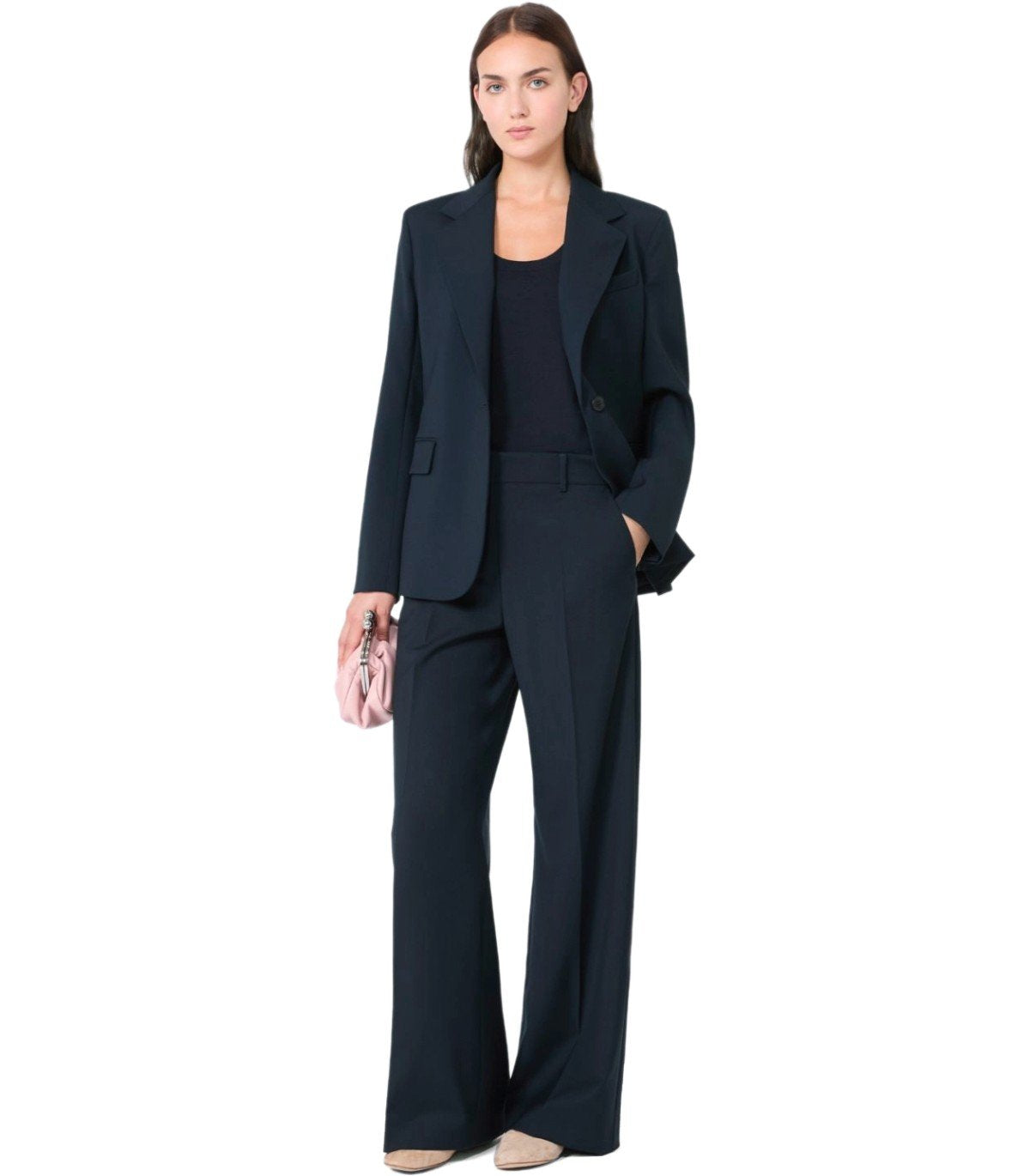 BLAZER MONOPETTO LAMINE BLU MAX MARA WEEKEND