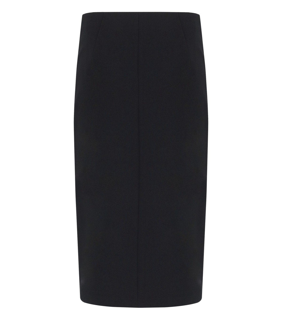ELISABETTA FRANCHI BLACK MIDI SKIRT WITH LOGO