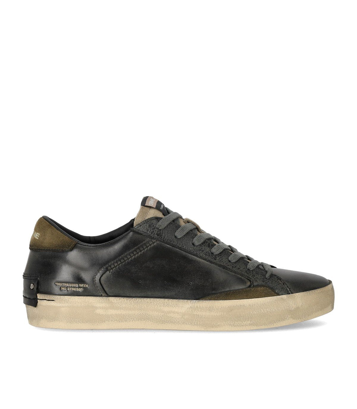 CRIME LONDON DISTRESSED BLACK SNEAKER