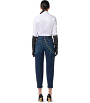 ELISABETTA FRANCHI BLUE JEANS WITH CHAIN