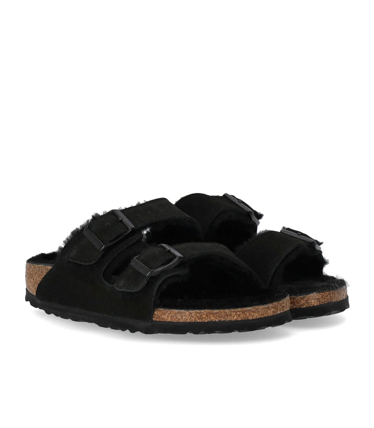 BIRKENSTOCK ARIZONA SHEARLING BLACK SANDAL
