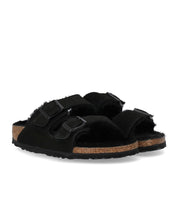 BIRKENSTOCK ARIZONA SHEARLING BLACK SANDAL