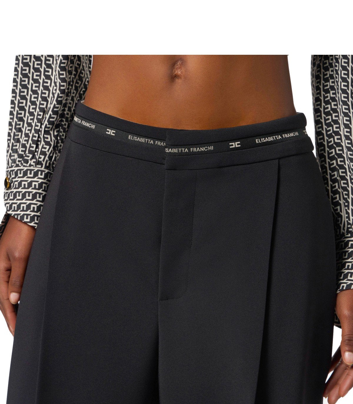 ELISABETTA FRANCHI BLACK BERMUDA SHORTS