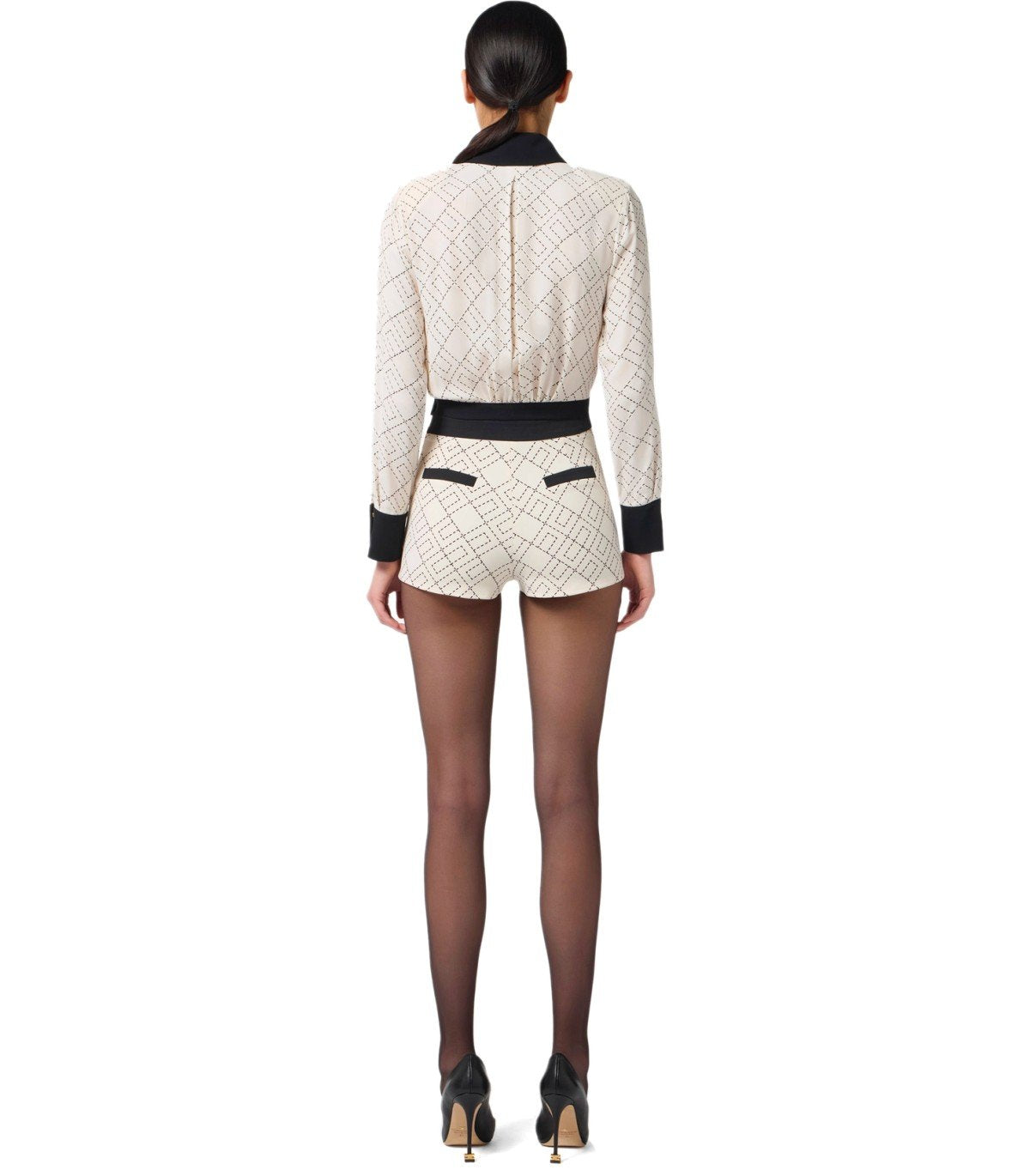 ELISABETTA FRANCHI MILK BICOLORED SHIRT