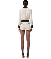 ELISABETTA FRANCHI MILK BICOLORED SHIRT