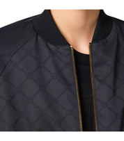 ELISABETTA FRANCHI BLACK JACQUARD BOMBER JACKET
