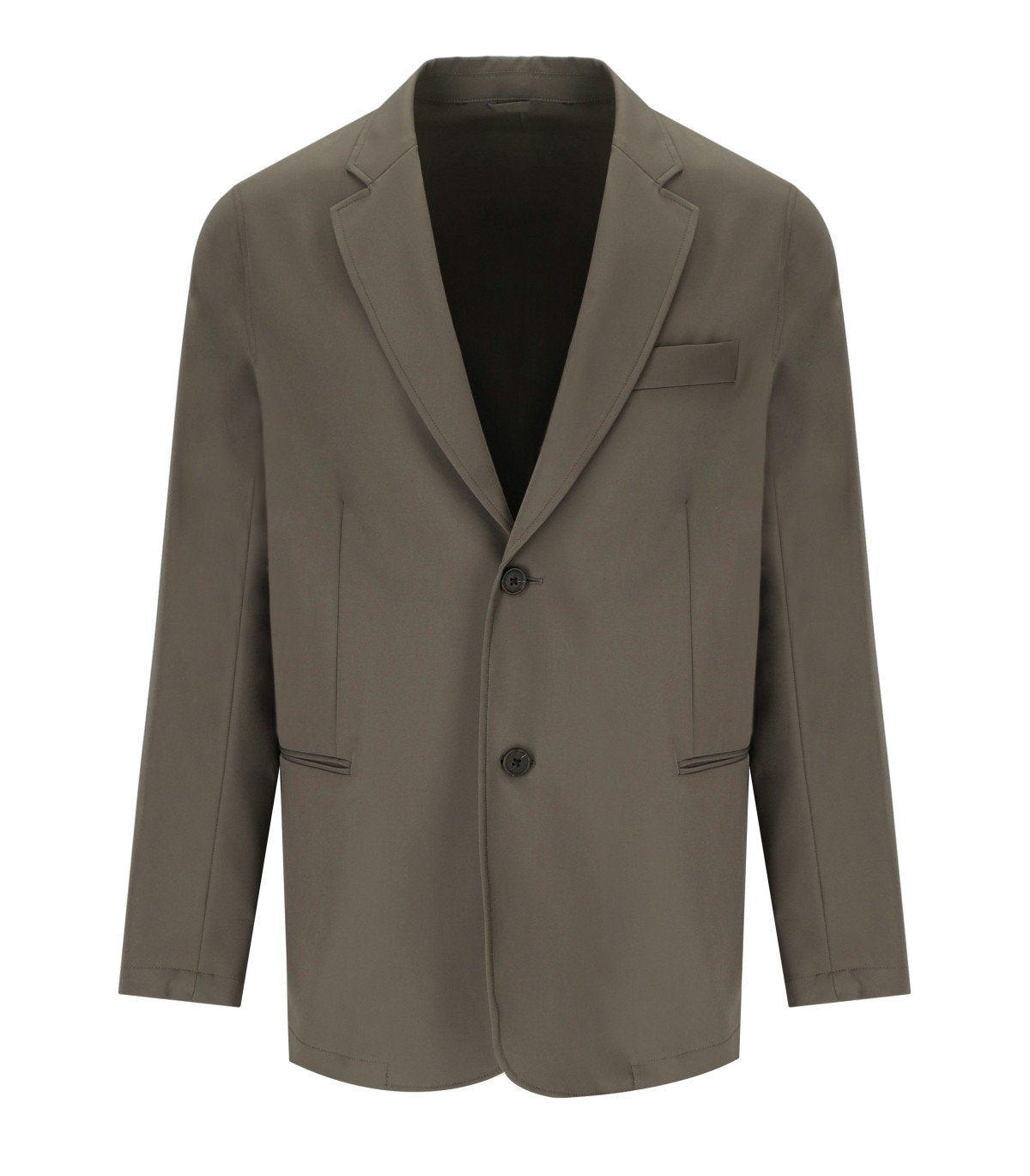 EMPORIO ARMANI TRAVEL ESSENTIAL BROWN SINGLE-BREASTED JACKET