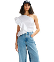 TOP HAVEN ASIMMETRICO BIANCO ESSENTIEL ANTWERP